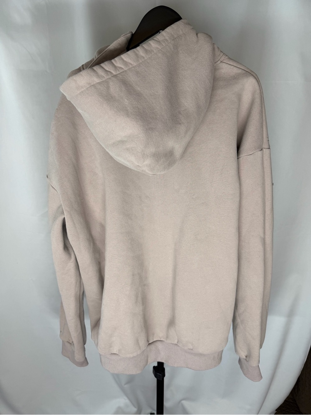 Comfrt Beige Taupe Oversized Hoodie Unisex 2XL Tonal Logo Fleece Sweatshirt - Picture 3 of 4